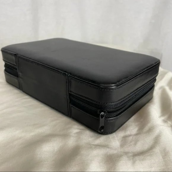 -SOLD- Black Vegan Leather + Suede Travel Jewelry Case - Picture 8 of 8